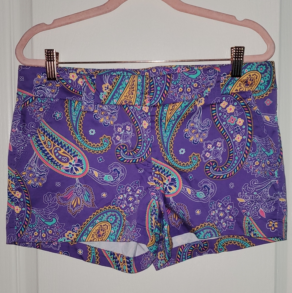 Loudmouth Purple Patterned Womens Mini Shorts